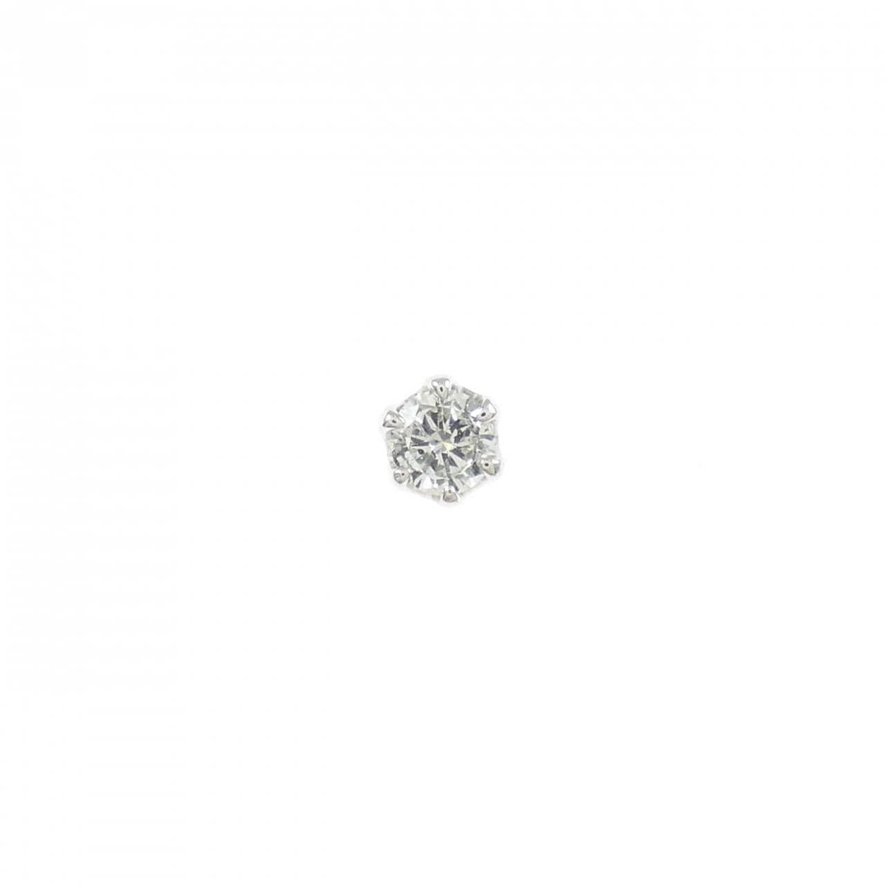 PT900 ソリティア ダイヤモンド ピアス 0.15CT 片耳