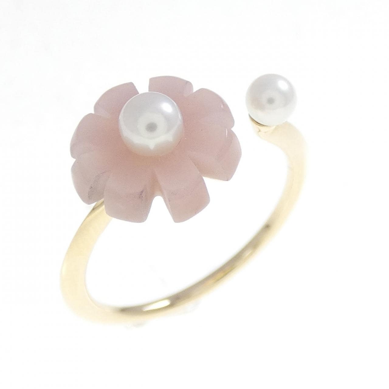 K10YG フラワー メノウ リング