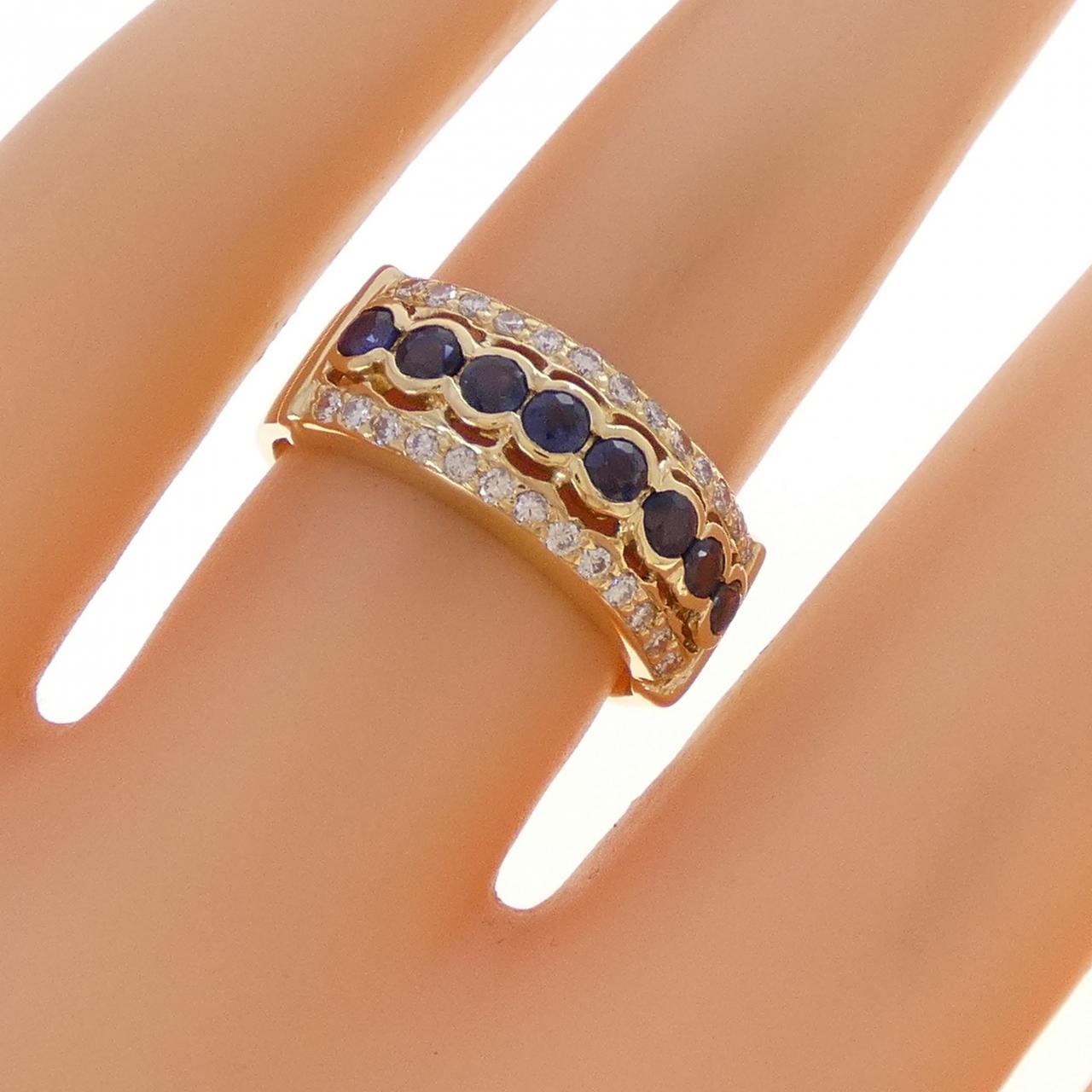 K18YG サファイヤ リング 0.68CT