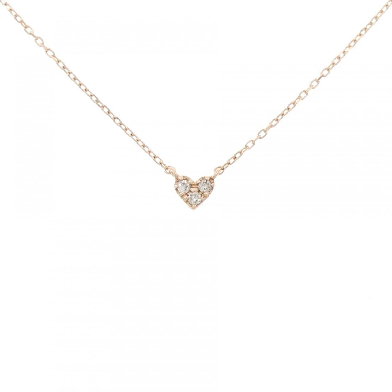 K10PG ハート ダイヤモンド ネックレス 0.03CT