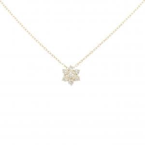K10YG フラワー ダイヤモンド ネックレス 0.18CT