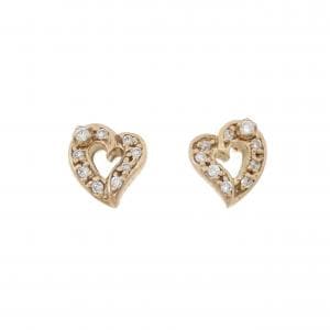 K18YG/K18PG ハート ダイヤモンド ピアス 0.10CT