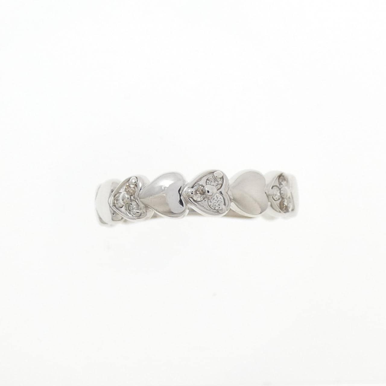 K18WG ハート ダイヤモンド リング 0.06CT