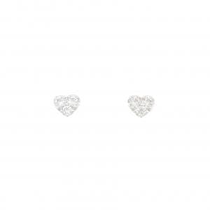K18WG ハート ダイヤモンド ピアス 0.20CT