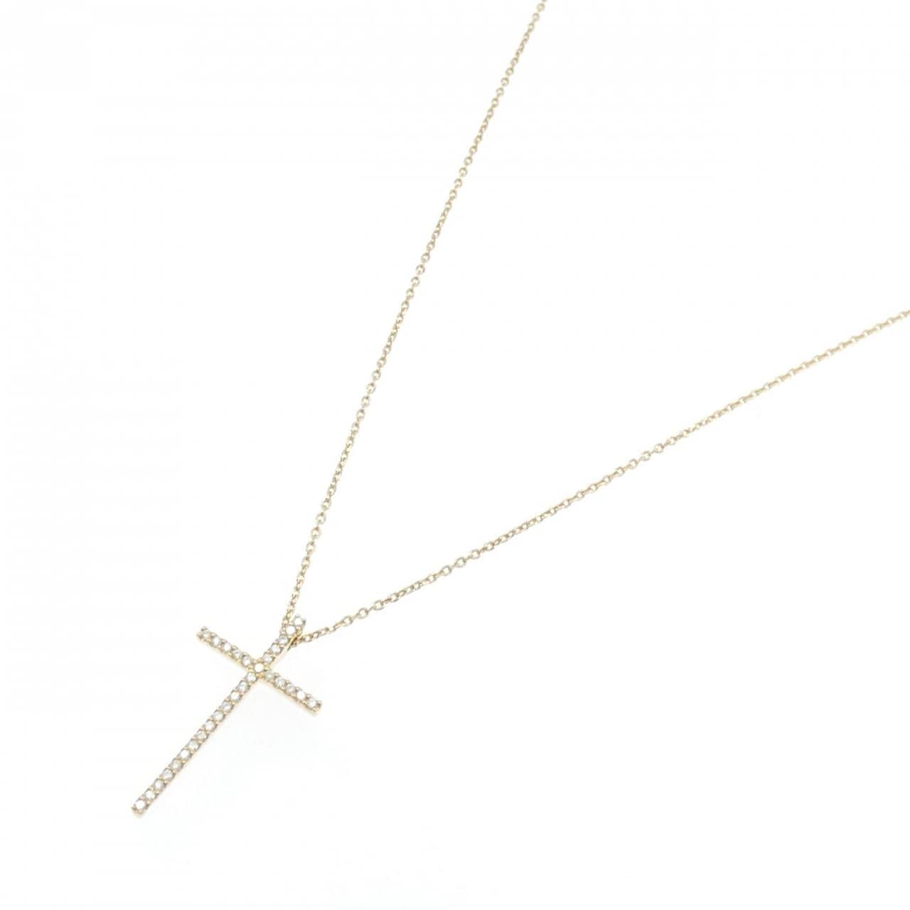 スタージュエリー クロス ダイヤモンド ネックレス 0.08CT