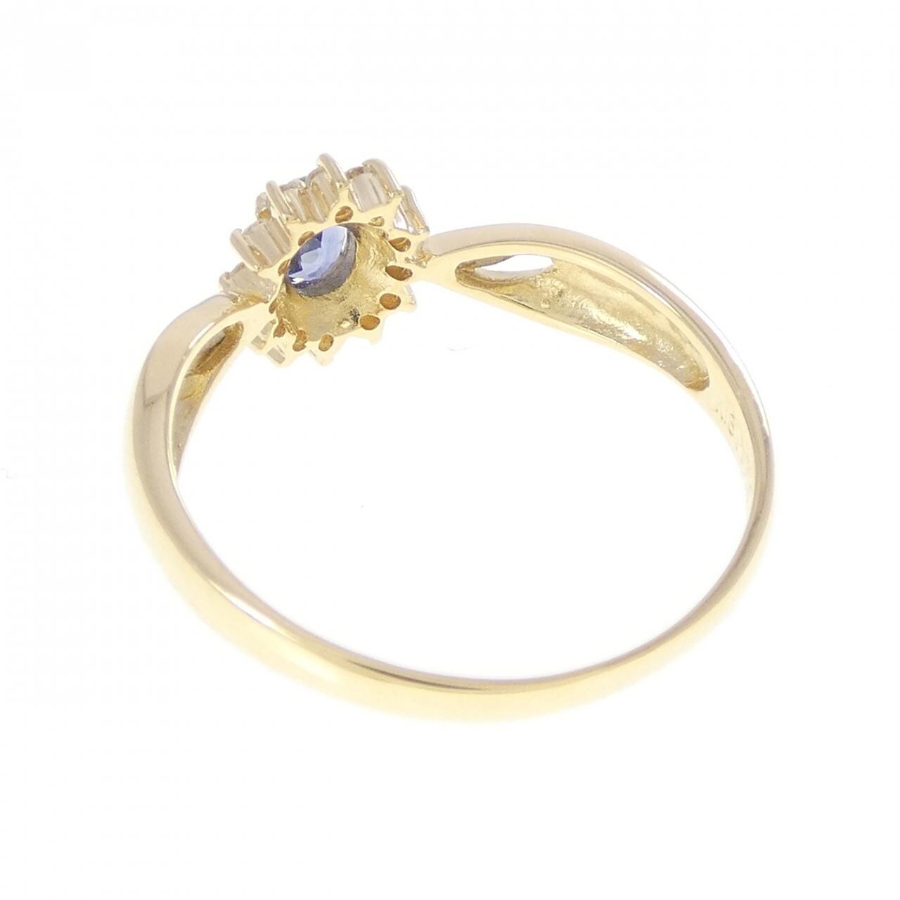 K18YG/PT900 サファイヤ リング 0.22CT
