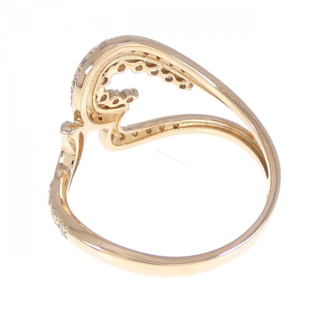 K18PG Heart Diamond Ring 0.31CT