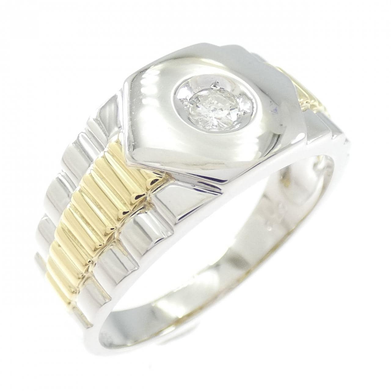 PT900/K18YG ダイヤモンド リング 0.10CT