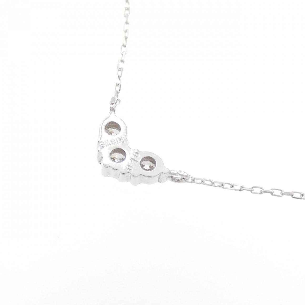 K18WG ハート ダイヤモンド ネックレス 0.10CT