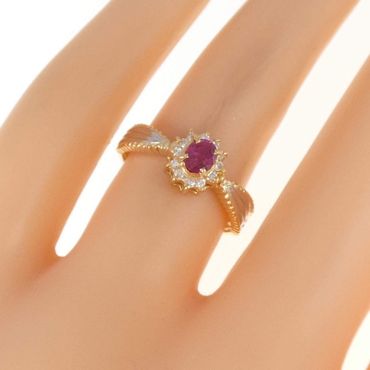 K18YG/PT900 Ruby Ring 0.31CT