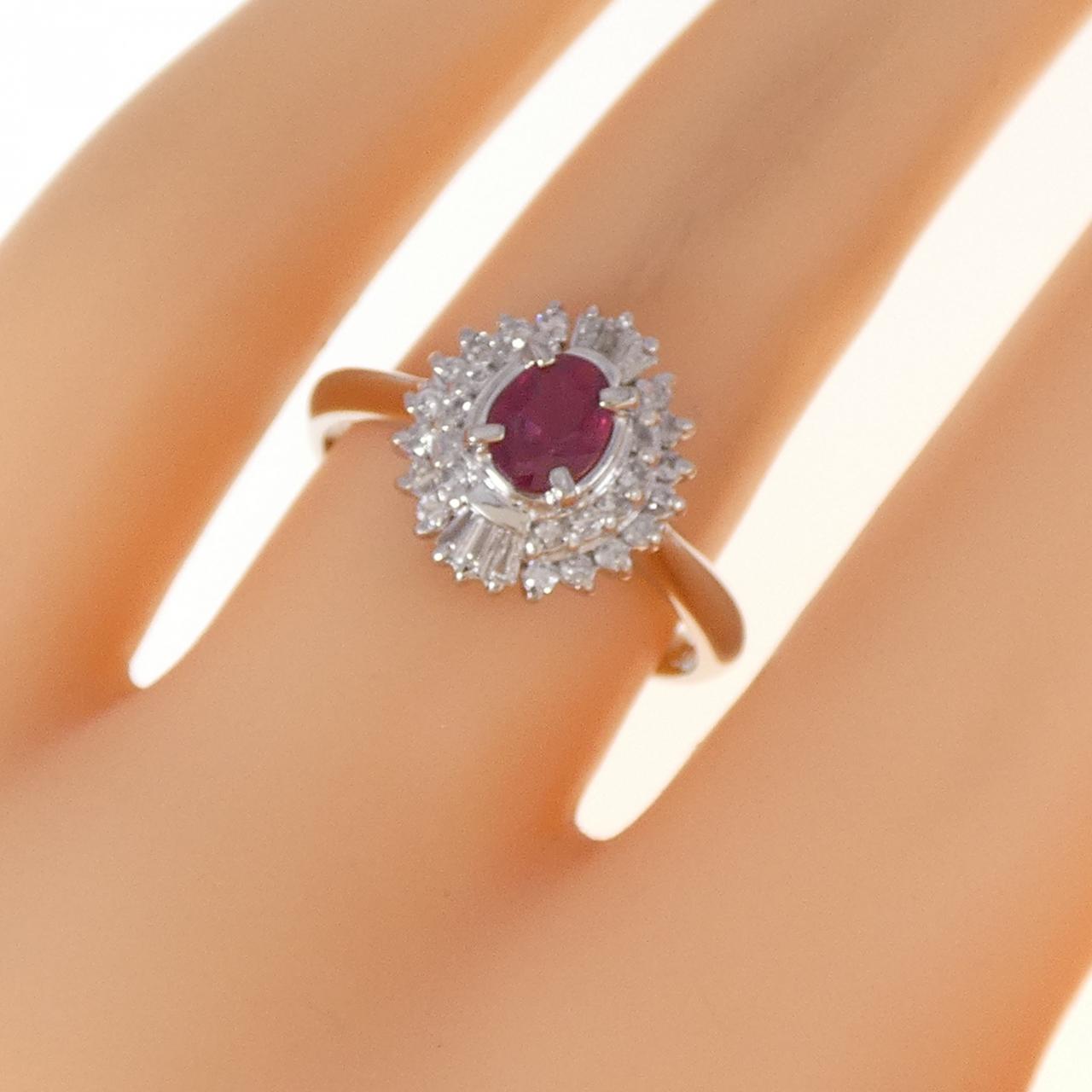 PT900红宝石戒指0.38CT