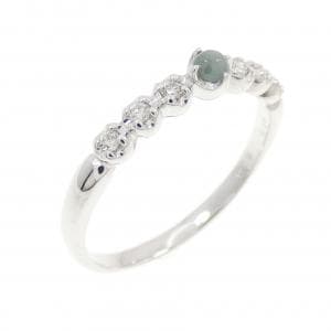 K18WG アレキサンドライトキャッツアイ リング 0.08CT