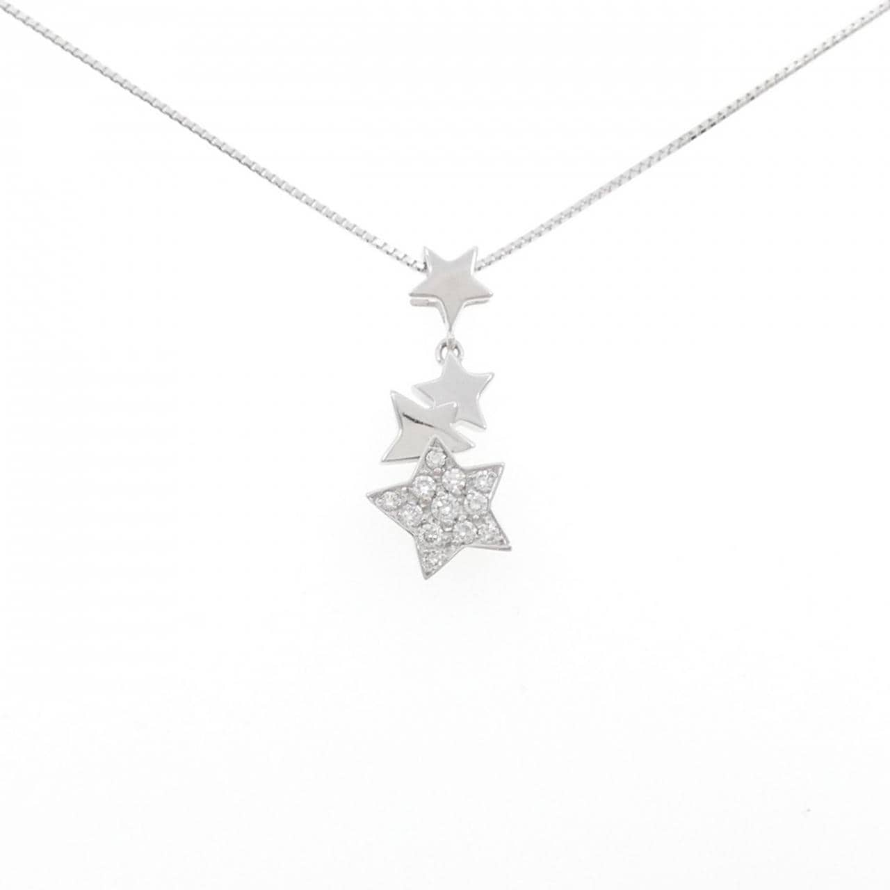 K18WG スター ダイヤモンド ネックレス 0.20CT