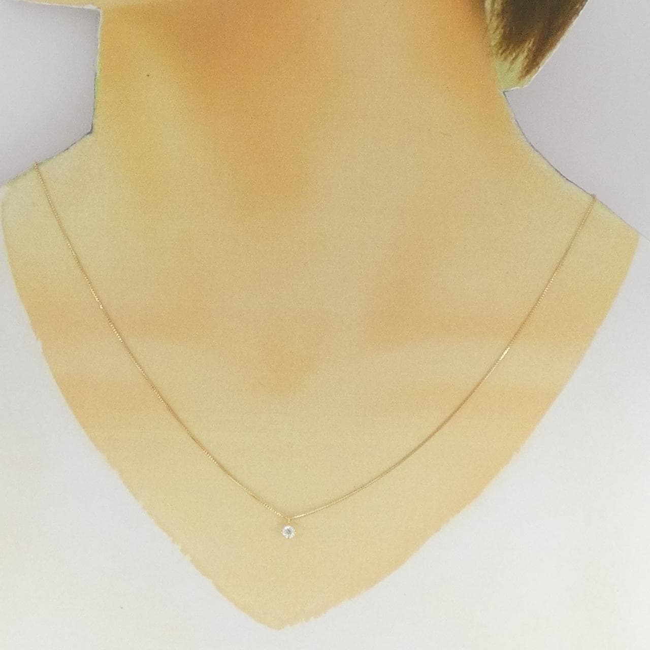K18YG ソリティア ダイヤモンド ネックレス 0.1CT