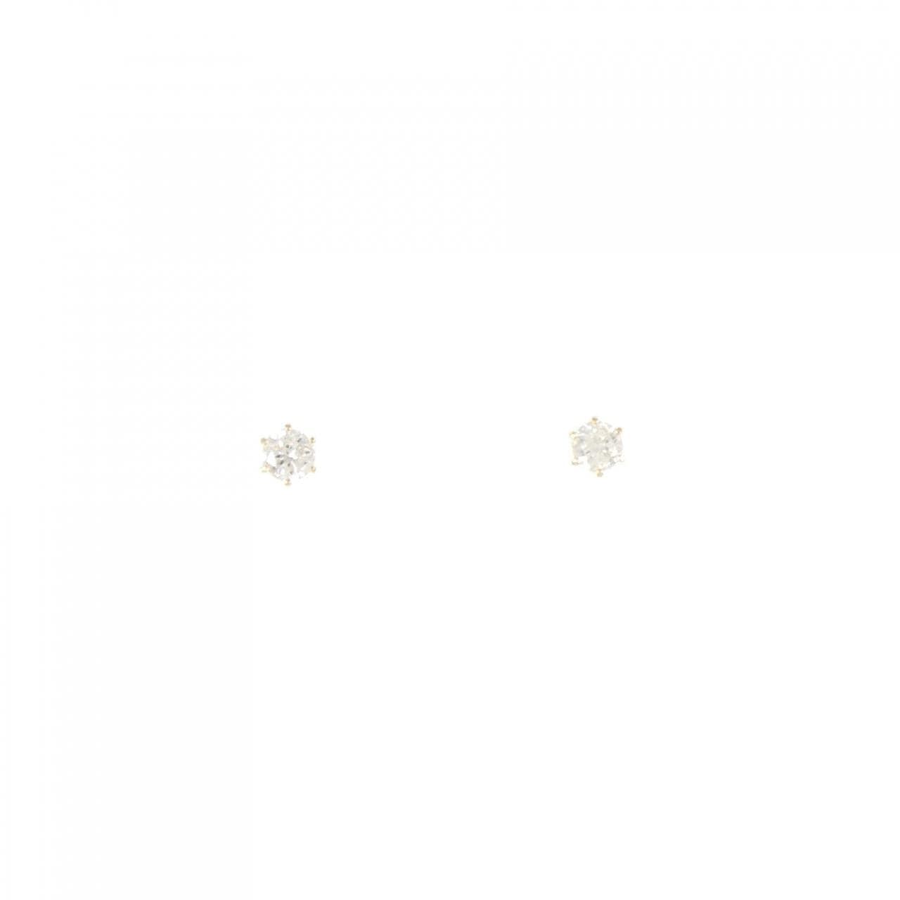 【新品】K18YG ソリティア ダイヤモンド ピアス 0.12CT