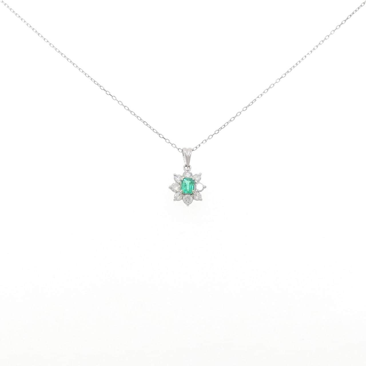 PT900/PT850 エメラルド ネックレス 0.24CT