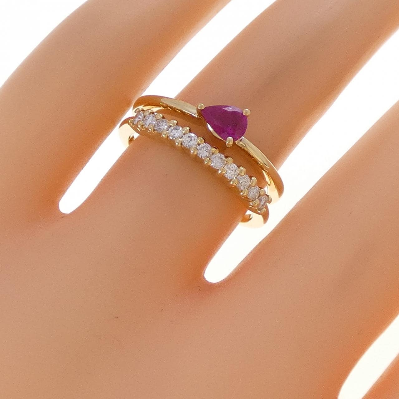 K18YG ルビー リング 0.32CT