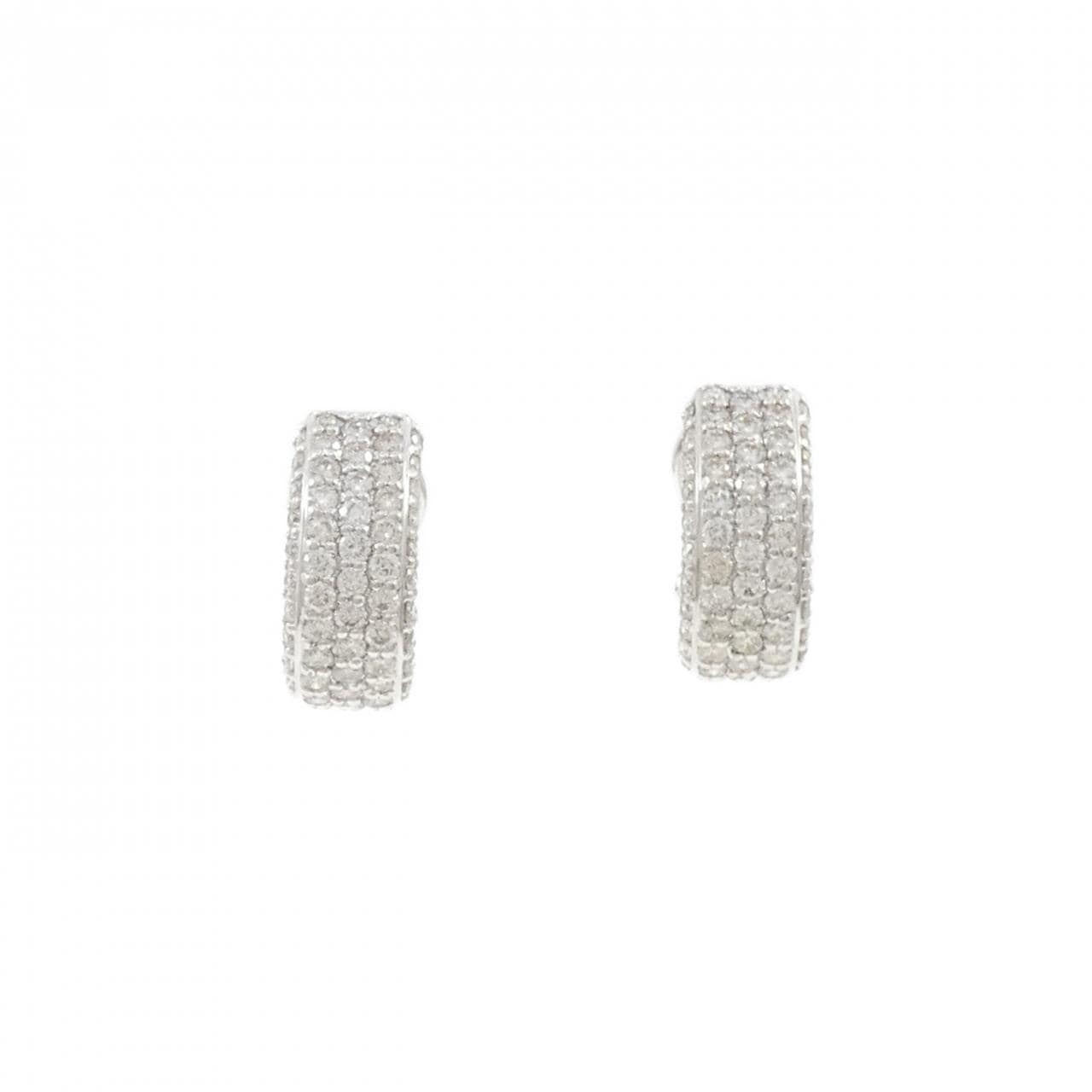 K18WG Pave Diamond Earrings/Earrings 2.00CT