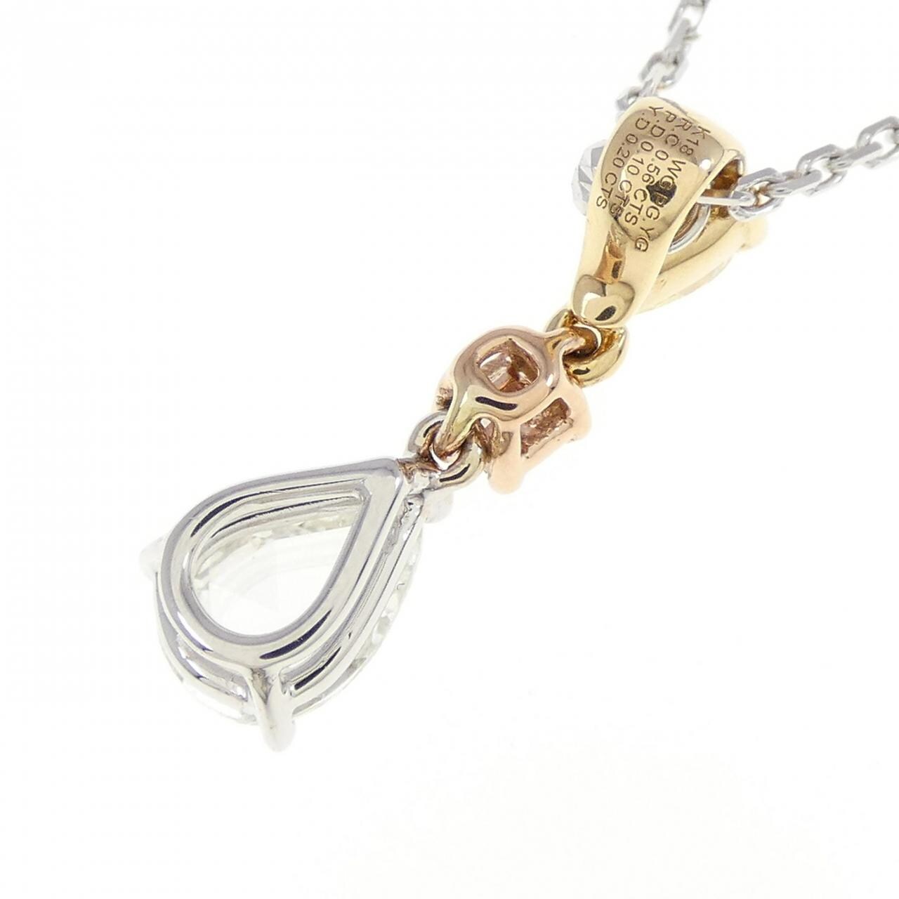 K18スリーカラー ダイヤモンド ネックレス 0.86CT