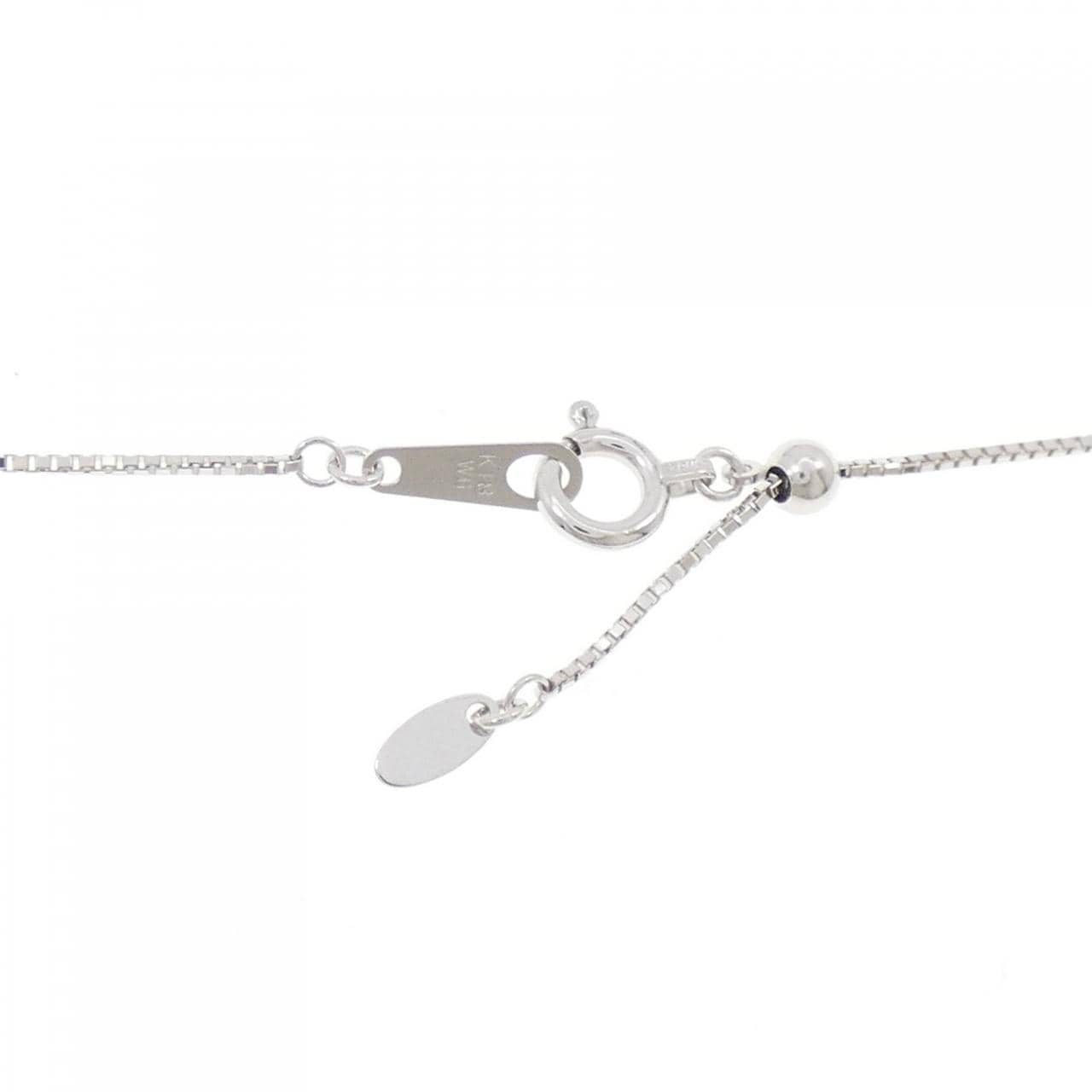 K18WG flower Diamond necklace 0.27CT