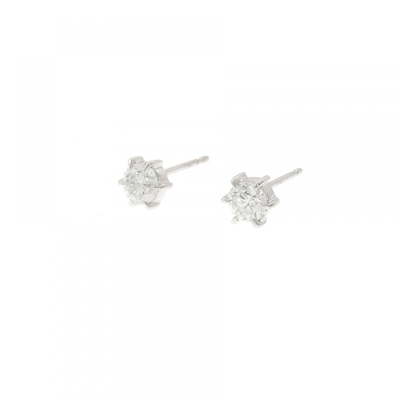 PT900 ソリティア ダイヤモンド ピアス