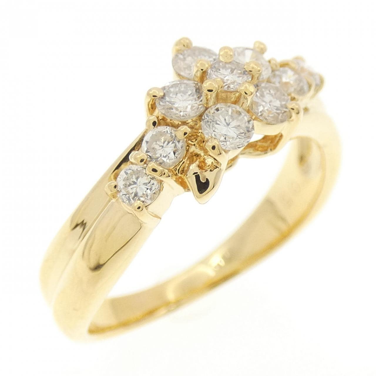 K18YG フラワー ダイヤモンド リング 0.50CT