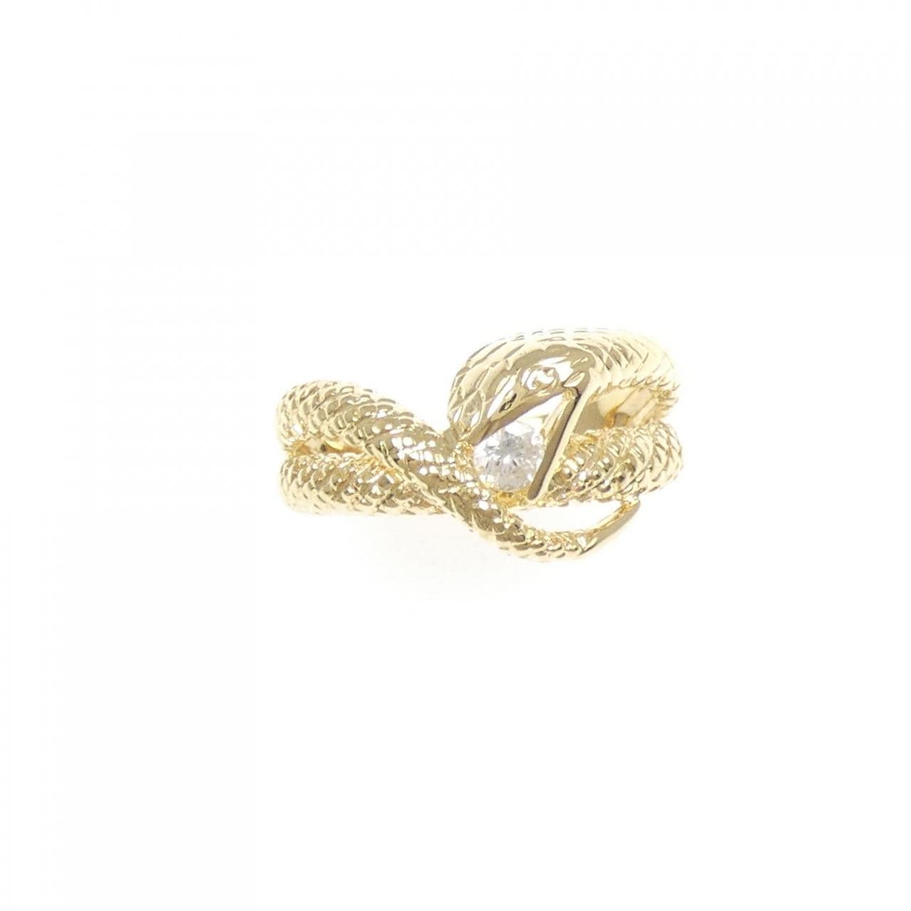 K18YG スネーク ダイヤモンド リング 0.13CT