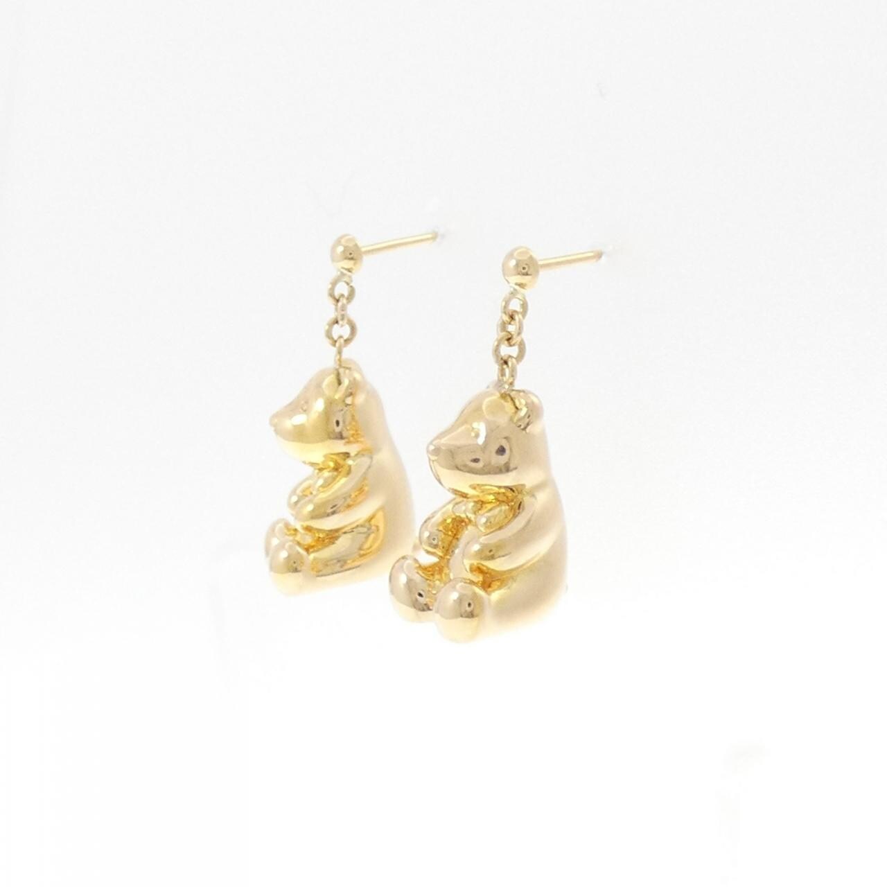 K18YG ベア ピアス