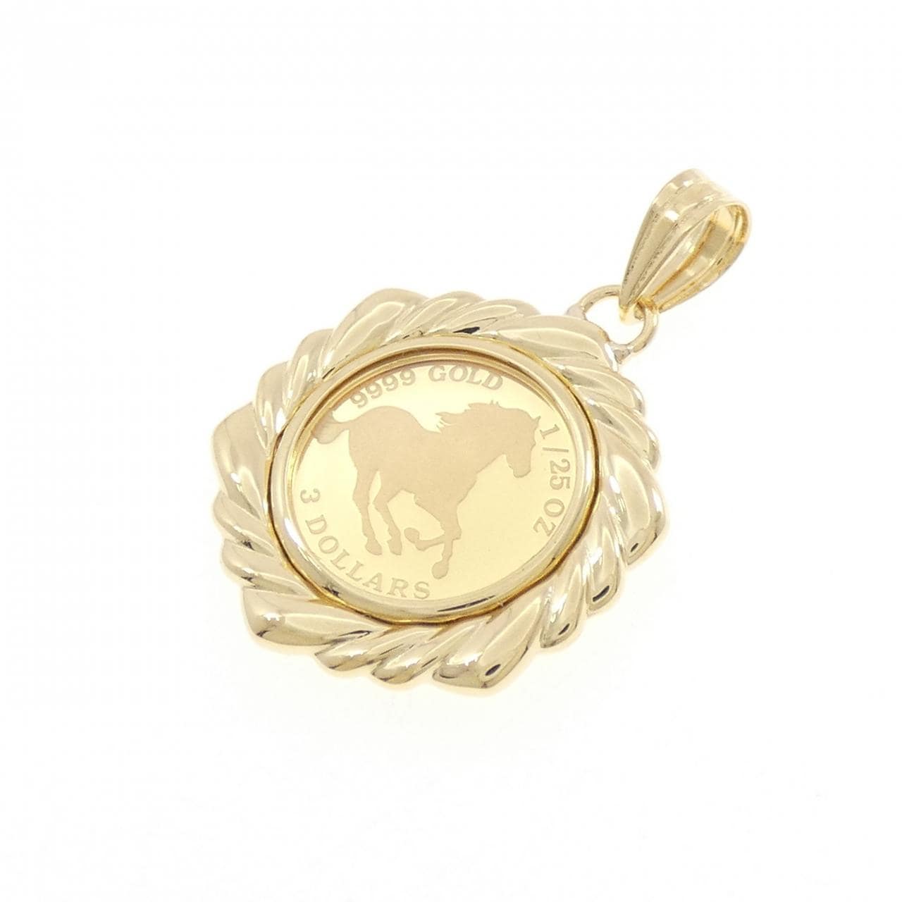 K18YG(枠) コイン ペンダント