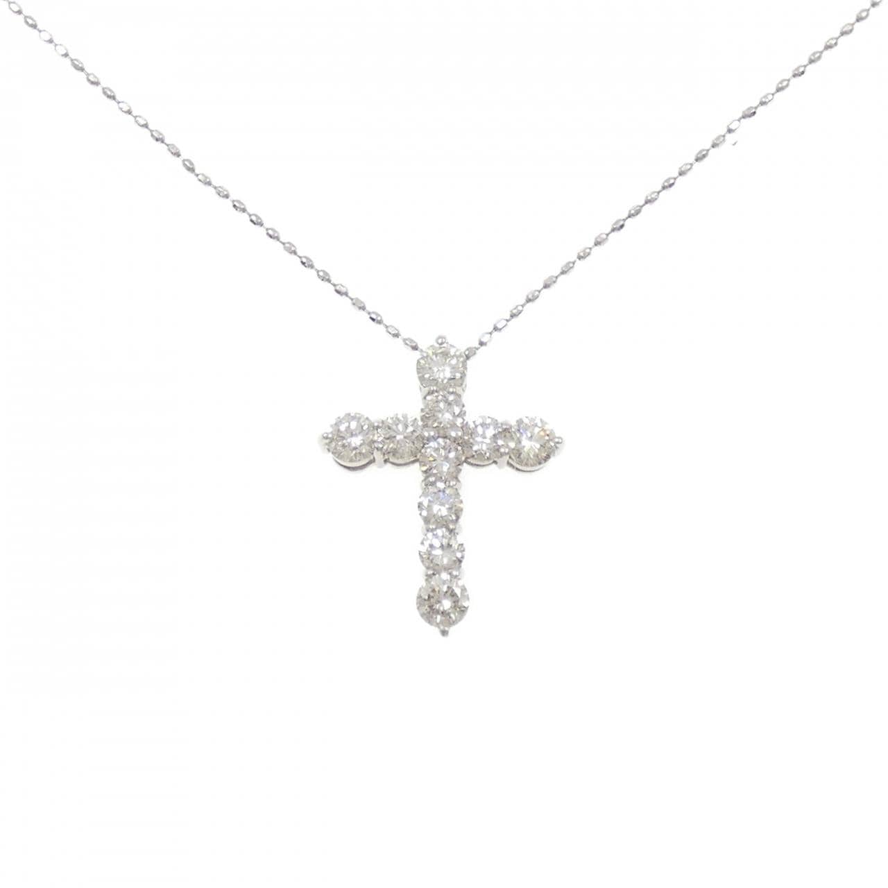 PT900/PT850 クロス ダイヤモンド ネックレス 1.00CT