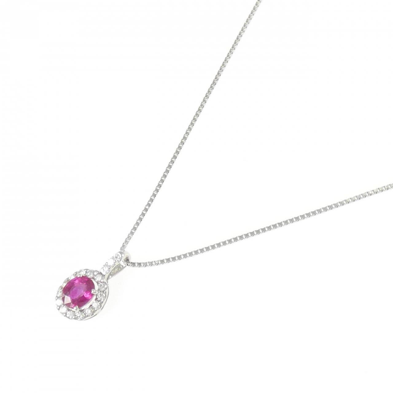 PT900/PT850 ルビー ネックレス 0.492CT