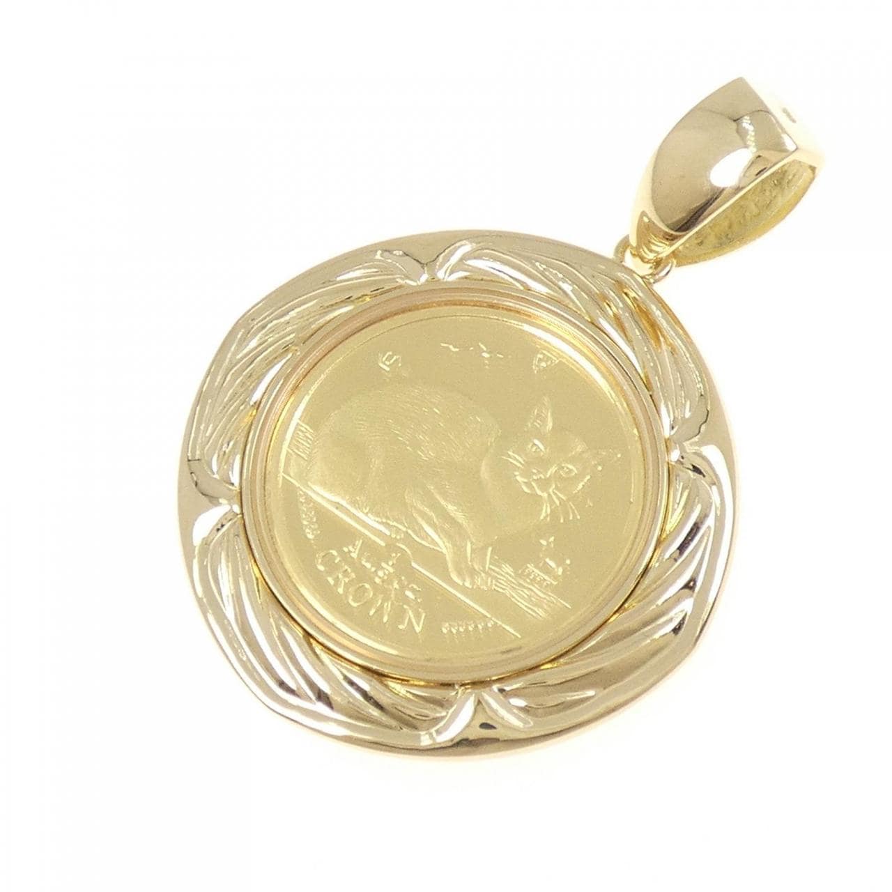 K18YG(枠) コイン ペンダント