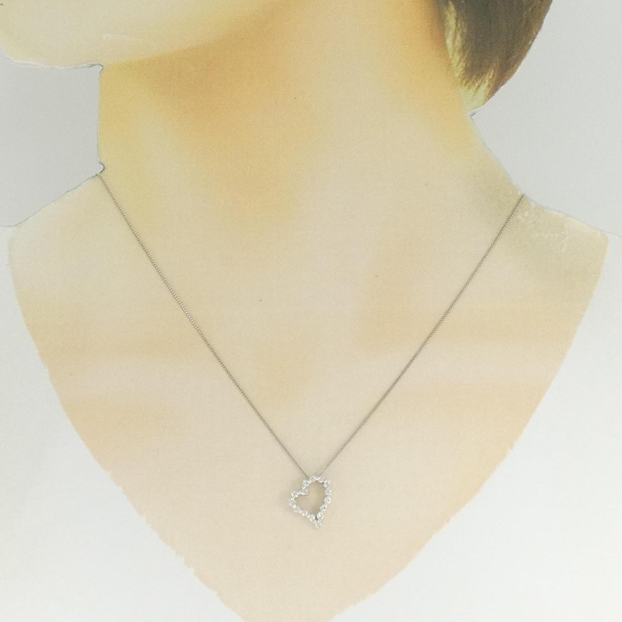PT900/PT850 ハート ダイヤモンド ネックレス 0.30CT