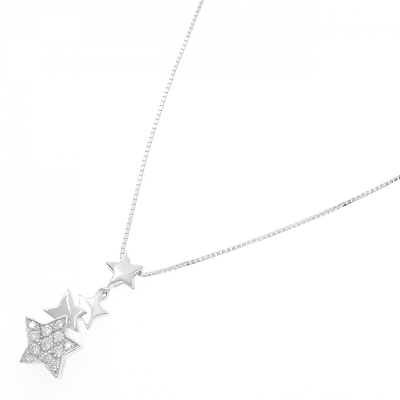K18WG スター ダイヤモンド ネックレス 0.20CT