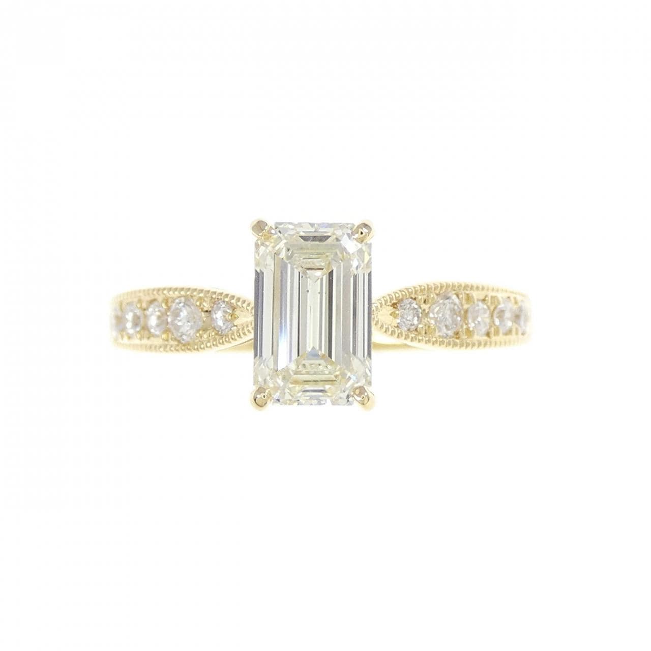 [Remake] K18YG Diamond Ring 1.01CT M SI1 Emerald Cut
