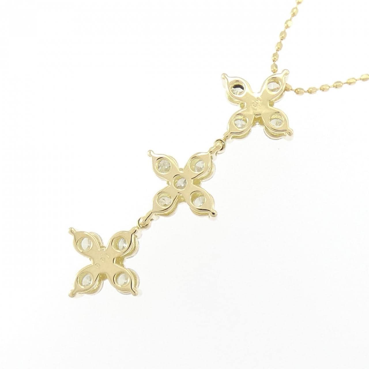 K18YG フラワー ダイヤモンド ネックレス 1.00CT