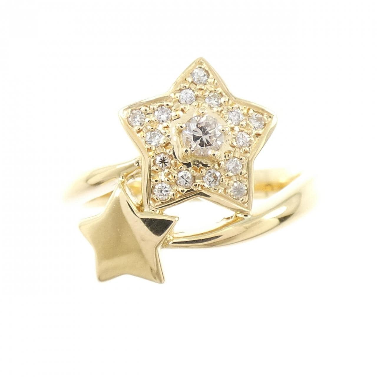 K18YG スター ダイヤモンド リング 0.17CT