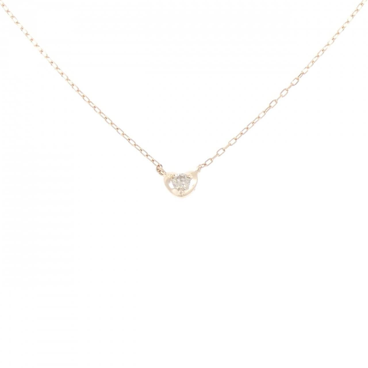 K10PG ハート ダイヤモンド ネックレス 0.10CT