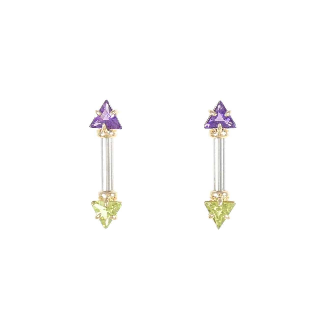 PT900/K18YG Amethyst Earrings