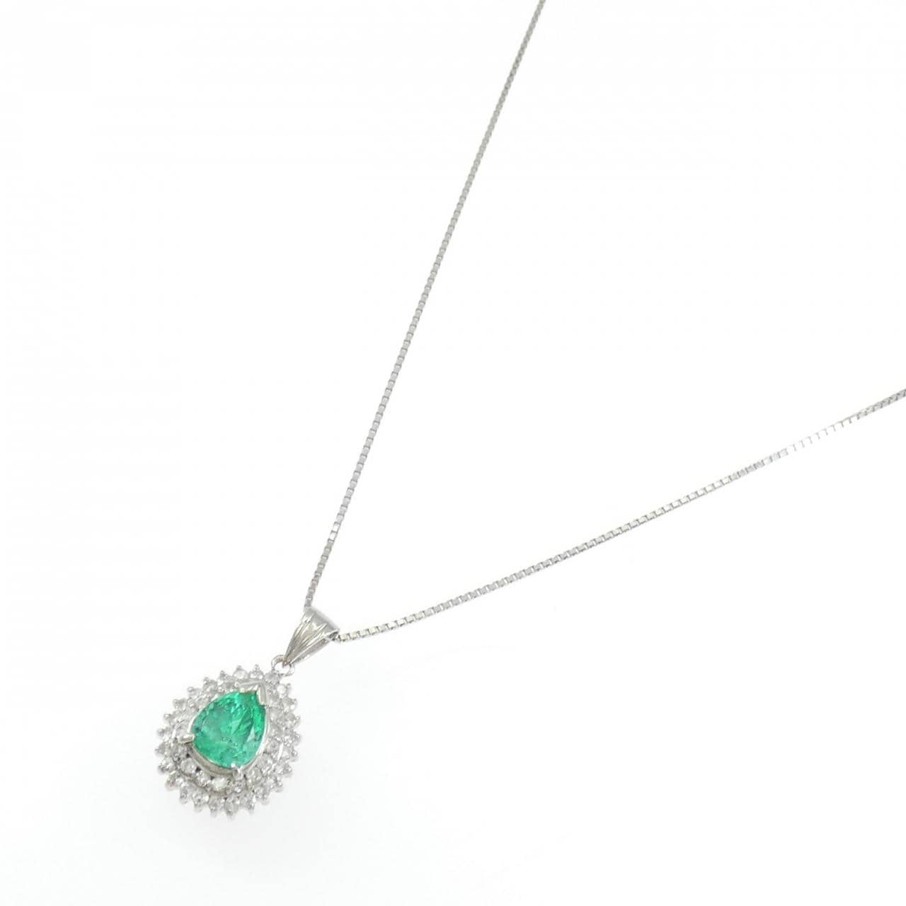 PT900/PT850 エメラルド ネックレス 1.09CT