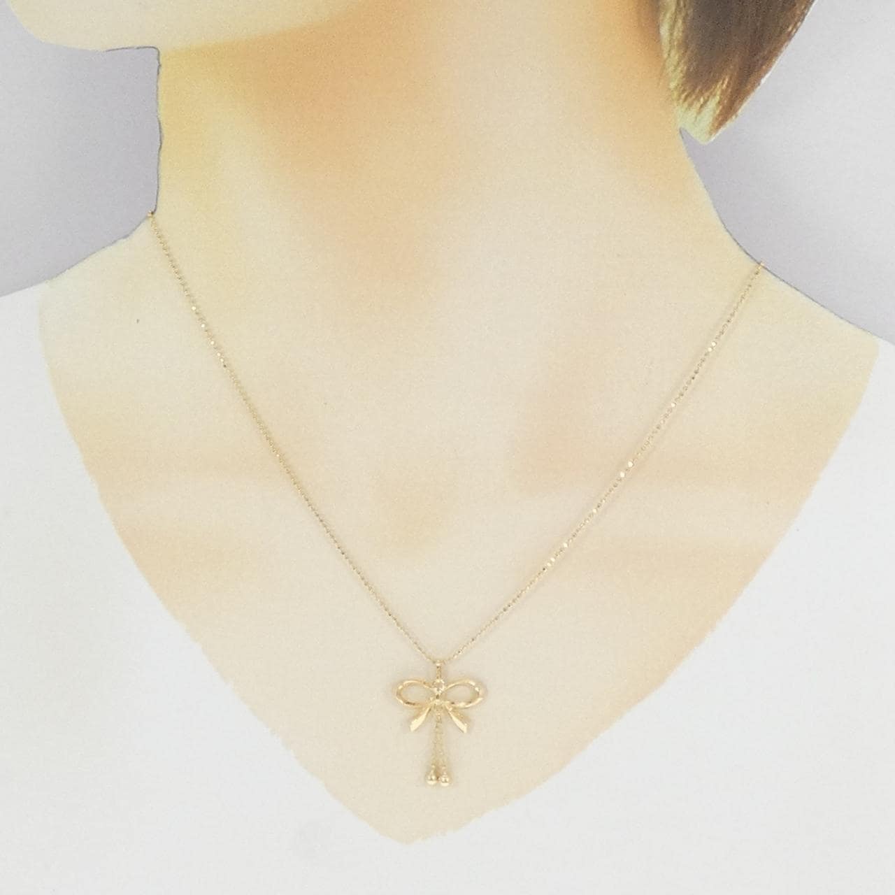 K18YG リボン ネックレス