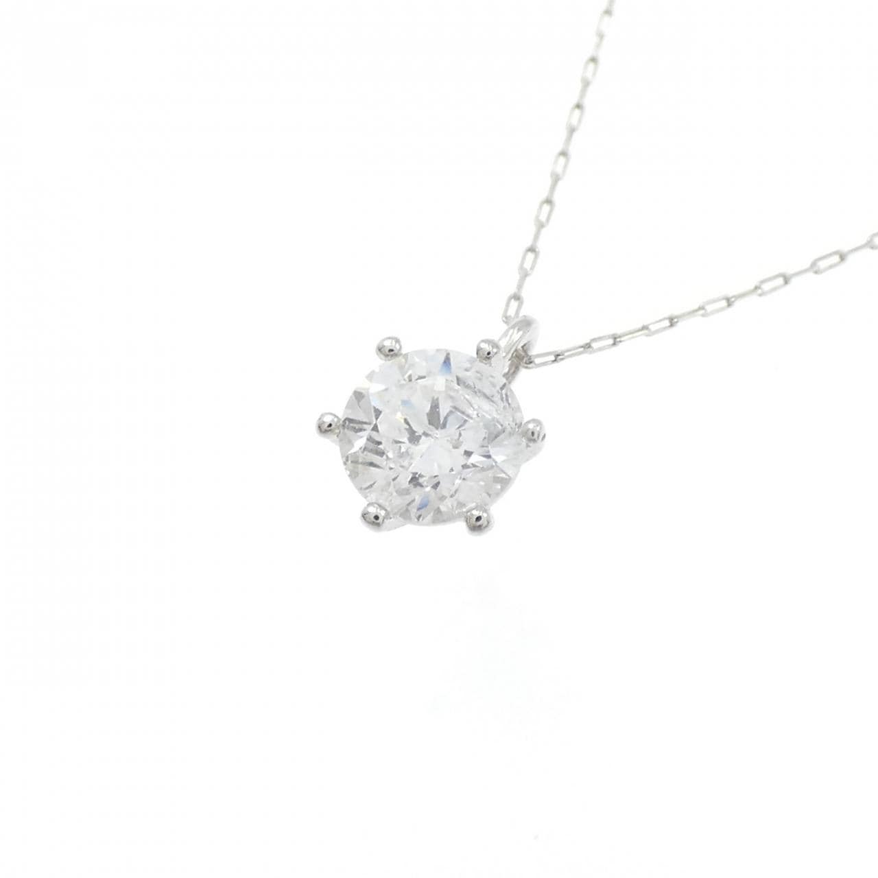PT900/PT850 ソリティア ダイヤモンド ネックレス 0.53CT