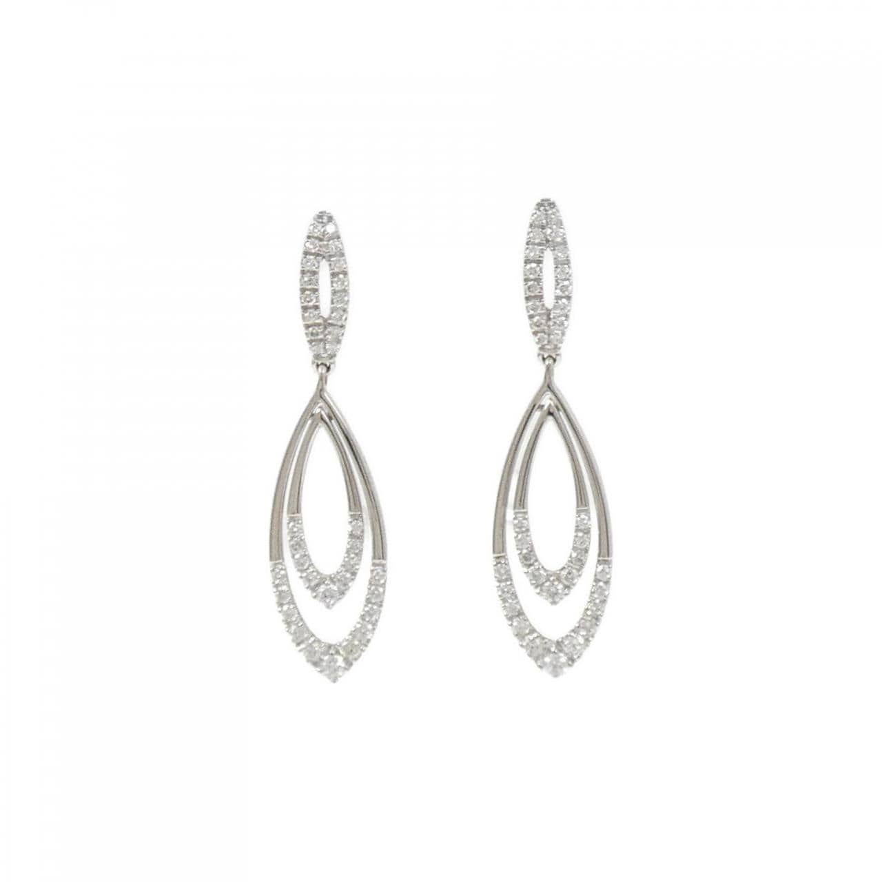 K18WG ダイヤモンド ピアス 1.12CT