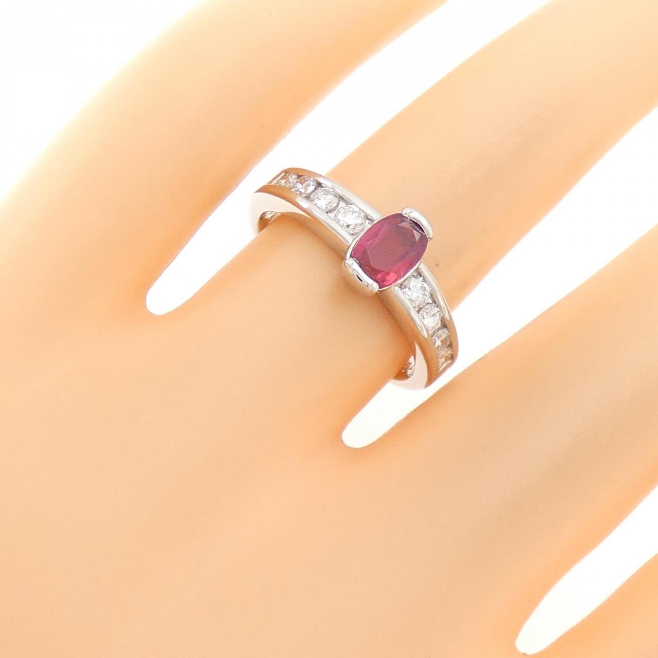 PT900 ルビー リング 0.71CT