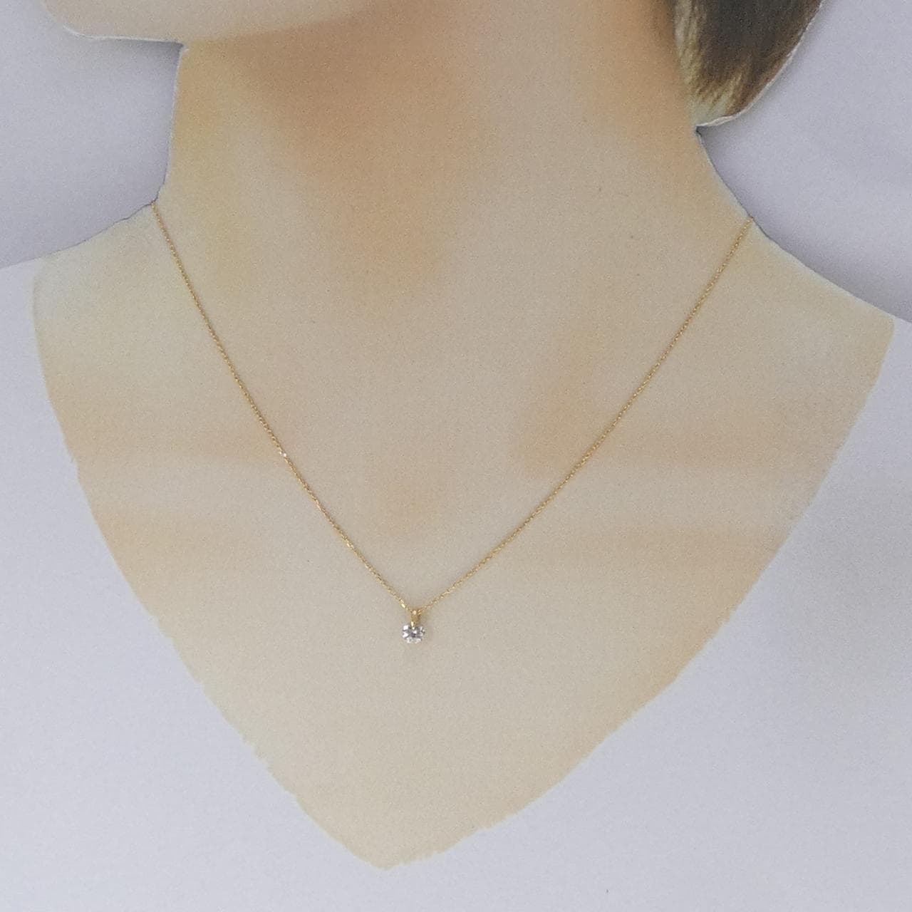 K18YG ソリティア ダイヤモンド ネックレス 0.30CT