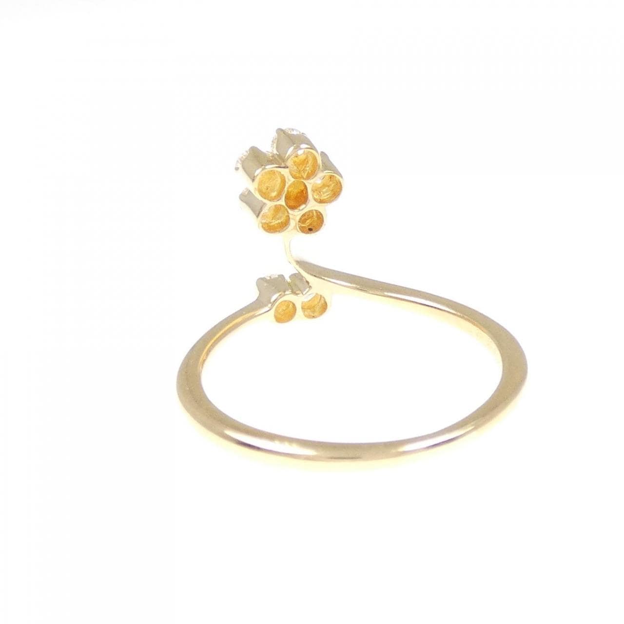 750YG フラワー ダイヤモンド リング 0.22CT