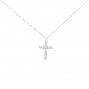K18WG クロス ダイヤモンド ネックレス 0.20CT