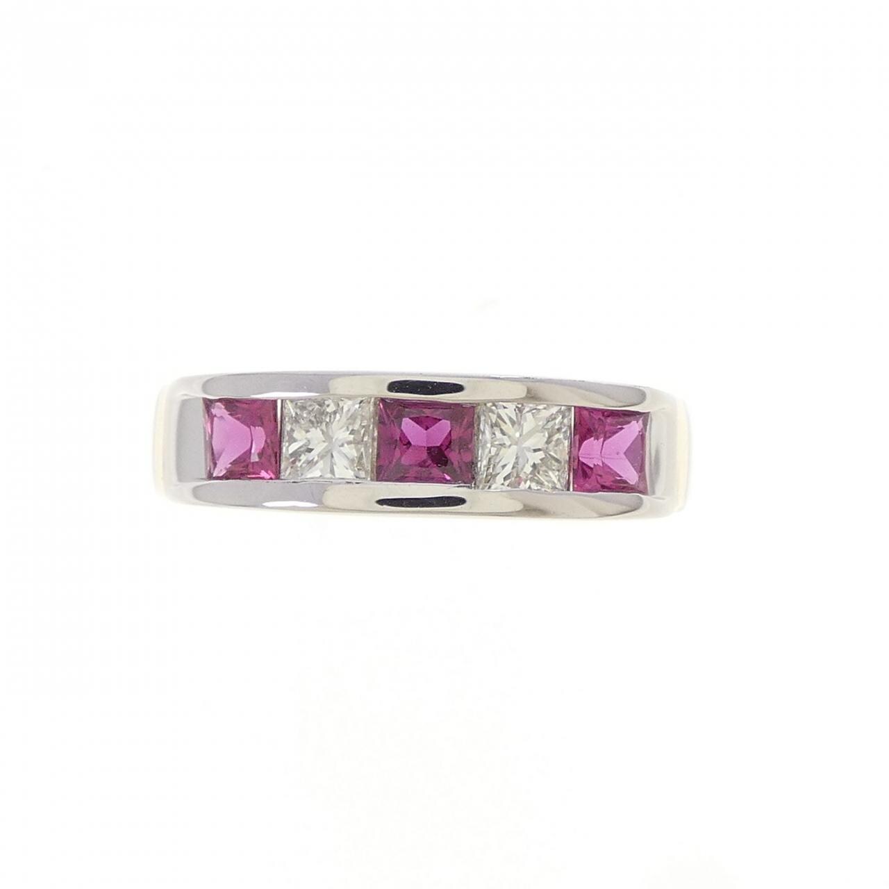 PT900/K18YG ルビー リング 0.45CT
