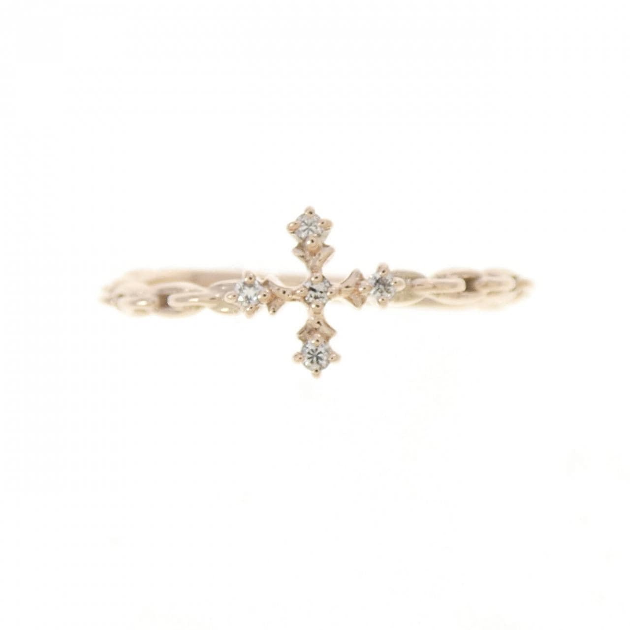 K10PG クロス ダイヤモンド リング 0.03CT
