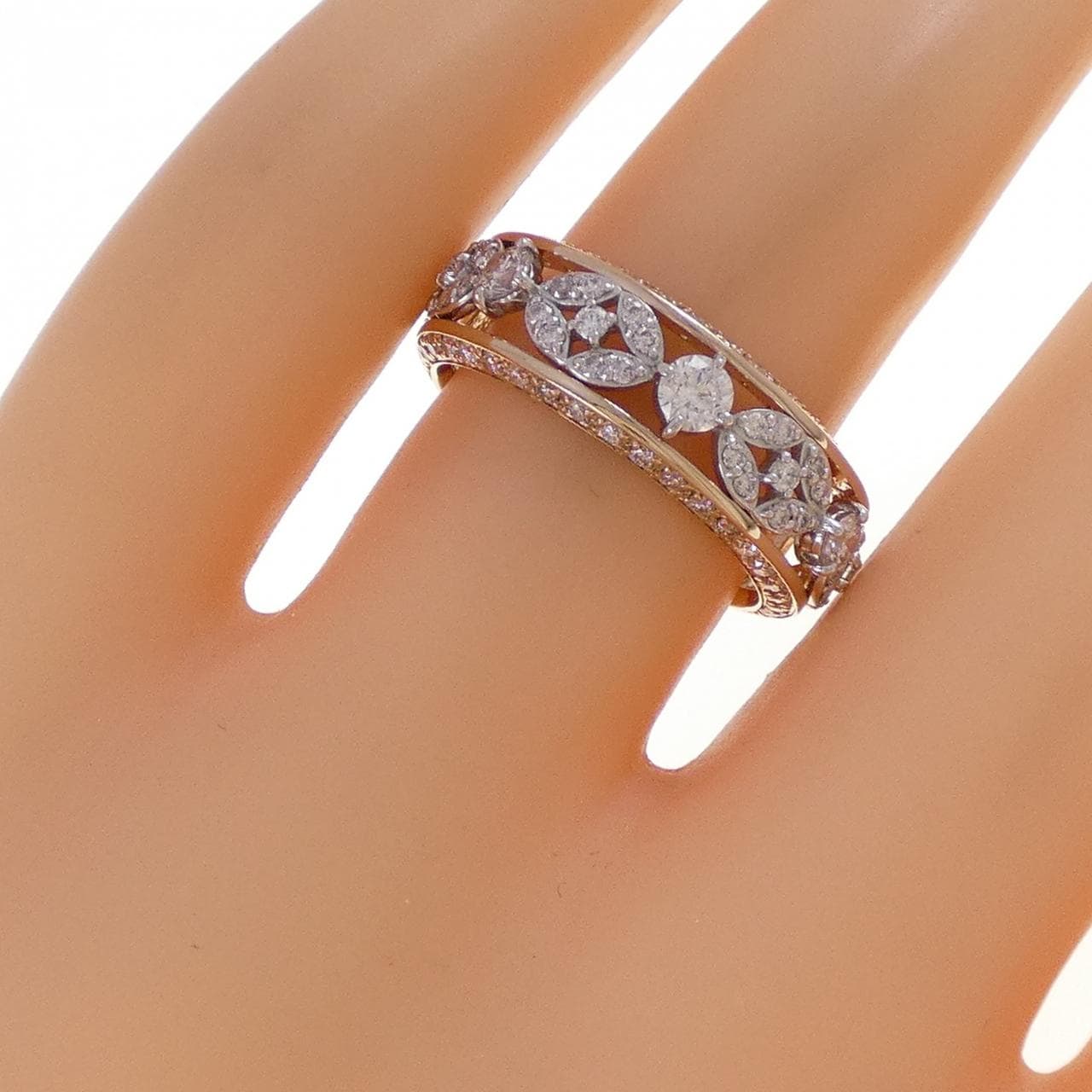 K18PG/PT950 ダイヤモンド リング 0.70CT